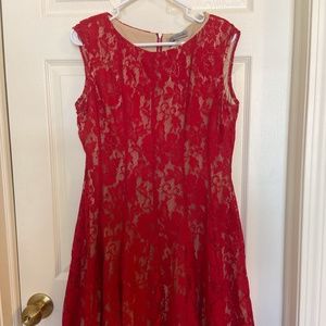 danny & nicole red lace overlay